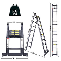 Avis 5m Échelle Télescopique Pliante Échelle Multifonction en Aluminium