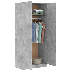 Avis vidaXL Garde-robe Gris béton 90x52x200 cm Bois d’ingénierie