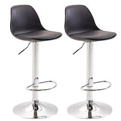 Non Lot de 2 tabourets de bar Kiel plastique chromé