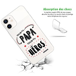 Avis Coque iPhone 12 mini souple transparente Mon papa mon héros Motif Ecriture Tendance Evetane