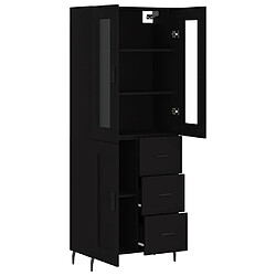 Avis vidaXL Buffet haut Noir 69,5x34x180 cm Bois d'ingénierie