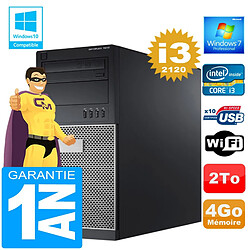 PC Tour DELL 7010 Core I3-2120 Ram 4Go Disque 2 To Wifi W7 · Occasion 