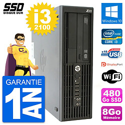 PC HP WorkStation Z210 SFF Intel Core i3-2100 RAM 8Go SSD 480Go Windows 10 Wifi - Occasion