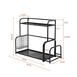 Avis Wewoo Support de rangement pour assaisonnement de couches doubles de cuisine multi-fonctions de 40cm Noir