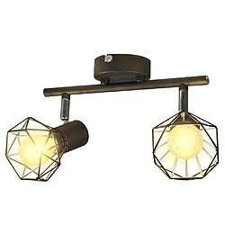 vidaXL Projecteur style industriel noir avec 2 ampoules à filament LED 