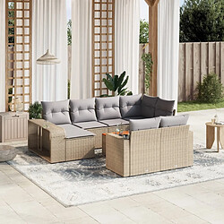 Maison Chic Salon de jardin 11 pcs avec coussins, Ensemble Tables et chaises d'extérieur beige résine tressée -GKD165863