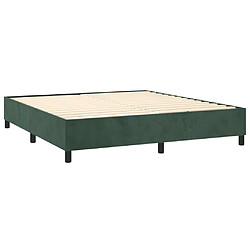 Avis vidaXL Sommier à lattes de lit et matelas Vert foncé 200x200cm Velours