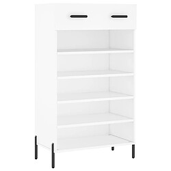 Maison Chic Armoire à Chaussures,Meuble de Rangement à Chaussures blanc 60x35x105 cm bois d'ingénierie -MN55447