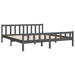 Avis vidaXL Cadre de lit sans matelas bois massif gris 200x200 cm