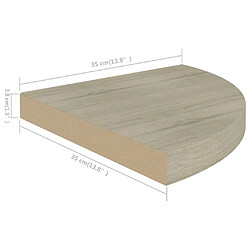 vidaXL Étagères d'angle flottantes 4 pcs chêne 35x35x3,8 cm MDF pas cher