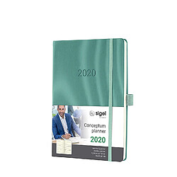 SIGEL C2070 Agenda semainier 2020 Conceptum, couverture rigide, 14, 8 x 21, 3 cm, vert foncé