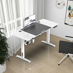 Bureau Salinas à hauteur réglable 73 - 118 cm rectangulaire blanc [pro.tec]