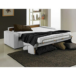 Acheter Inside 75 Canapé EXPRESS MELBOURNE couchage 120 cm matelas 18 cm cuir blanc cassé