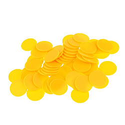 Avis 100x 25 Mm En Plastique Casino Jetons De Poker Bingo Marqueurs Jeton Jouet Cadeau Jaune