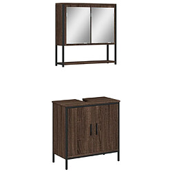 Maison Chic Armoire de Bain | Ensemble de 2 meubles salle de bain Chêne marron -GKD37712