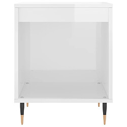 Acheter Maison Chic Table de chevet,Table de Nuit,Meuble de Rangement Blanc brillant 40x35x50 cm Bois d’ingénierie