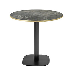 Restootab Table Ø70cm - modèle Round pierre métallisée chants laiton