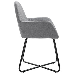 Acheter Decoshop26 Lot de 2 chaises de salle à manger cuisine design moderne tissu gris clair CDS020488