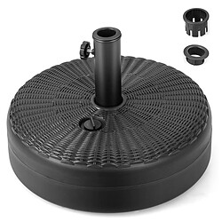 Helloshop26 Pied de parasol pour parasol diamètre 38 mm - 48 mm socle parasol extérieur en hdpe rempli de 30 kg sable/ 15,5l eau 45 x 30 cm 20_0009076