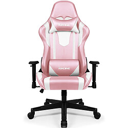 Lexzurn Chaise Gaming Inclinable 165° Accoudoirs et Hauteur Réglables Fauteuil Gaming Ergonomique Rose