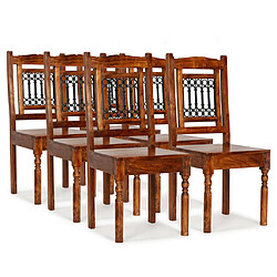 vidaXL Chaises à manger lot de 6 bois massif classique