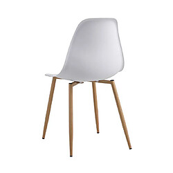 Mes Lot de 4 chaises de repas style scandinave en PU blanc - SCANDI pas cher