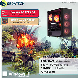 Sedatech PC Gamer • AMD Ryzen 7 5800X • RX 6700 XT • 32Go RAM • 1To SSD M.2 • Windows 11