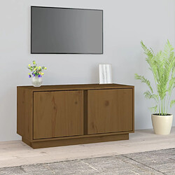 Maison Chic Meuble TV scandinave - Banc TV pour salon Marron miel 80x35x40,5 cm Bois de pin massif -MN16951