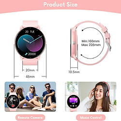 VANWIN Montre Connectée Homme Femmes - Smartwatch Ronde Étanche Ip67 Montres Bracelet Chronometre Avec Cardiofréquencemètre Podomètre Fitness Tracker Sommeil Moniteur Compatible Avec Android Ios Rose pas cher