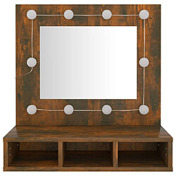 Avis Helloshop26 Armoire à miroir avec led 60 x 31,5 x 62 cm chêne fumé 02_0006660