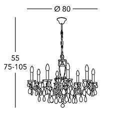 Acheter Lustres en cristal à plusieurs bras 8 lumières or 24 carats