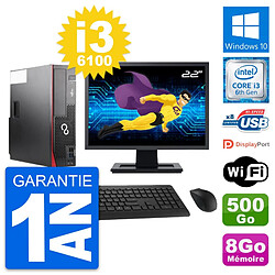 PC Fujitsu D556 DT Ecran 22" Intel i3-6100 RAM 8Go Disque 500Go Windows 10 Wifi - Occasion