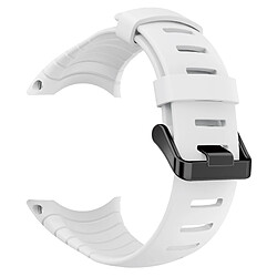 Wewoo Bracelet blanc pour Sunnto Core Series Boucles Carré en Silicone TPU Boucle d'Acier 