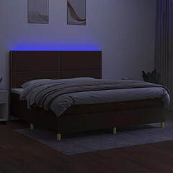 Avis vidaXL Sommier à lattes de lit matelas et LED Marron foncé 200x200 cm