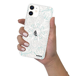 Coque iPhone 12 mini souple transparente Mandala Turquoise Motif Ecriture Tendance Evetane pas cher