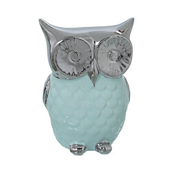 Figurine Décorative Alexandra House Living Vert Argenté Céramique Hibou 10 x 9 x 14 cm