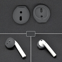 Wewoo Anti poussière 2 PCS sans fil écouteurs en silicone oreillette Bluetooth Casques pour Apple AirPods (Gris) 