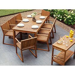 Beliani Table de jardin 180 x 90 cm Bois Bois clair SASSARI