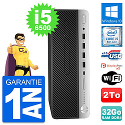 PC HP ProDesk 600 G3 SFF Intel Core i5-6500 RAM 32Go Disque 2To Windows 10 Wifi · Occasion 