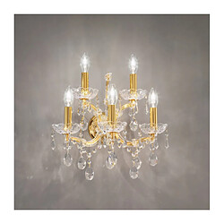 Luminaire Center Applique murale Schönbrunn 24 carats d'or 5 ampoules 37cm