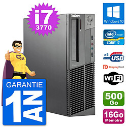 PC Lenovo M92p SFF Intel i7-3770 RAM 16Go Disque Dur 500Go Windows 10 Wifi - Occasion