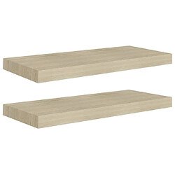 vidaXL Étagères murales flottantes 2 pcs chêne 60x23,5x3,8 cm MDF