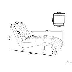 Avis Beliani Chaise longue en velours bordeaux MURET