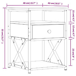 vidaXL Table de chevet chêne marron 40x42x55 cm bois d'ingénierie pas cher