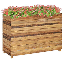 Maison Chic Jardinière,Lit surélevé - Bac à fleurs - pot de fleur 100x40x72 cm Bois massif de teck et acier -GKD15602