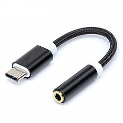 usb-c type c à 3.5 mm prise casque adaptateur audio câble audio noir Câble audio de type C