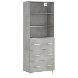 Maison Chic Buffet,Meuble de Rangement,commode pour salon,Cuisine Gris béton 69,5x34x180 cm Bois d'ingénierie -MN53550