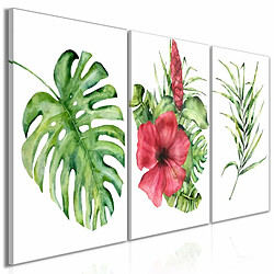 Paris Prix Tableau Imprimé Red Hibiscus 3 Panneaux 60x120cm 