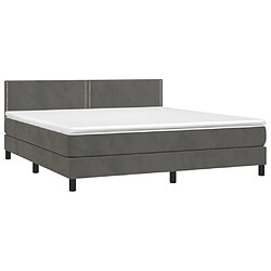 Acheter Sommier à lattes LED,Cadre à lattes de lit avec matelas pour Adulte Gris foncé 160x200 cm -MN35739