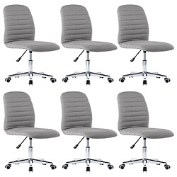 vidaXL Chaises à manger lot de 6 gris clair tissu